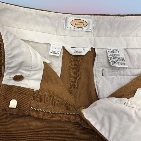 TALBOTS PETITES Women’s 8 Stretch Brown Corduroy Pants - Picture 4 of 4